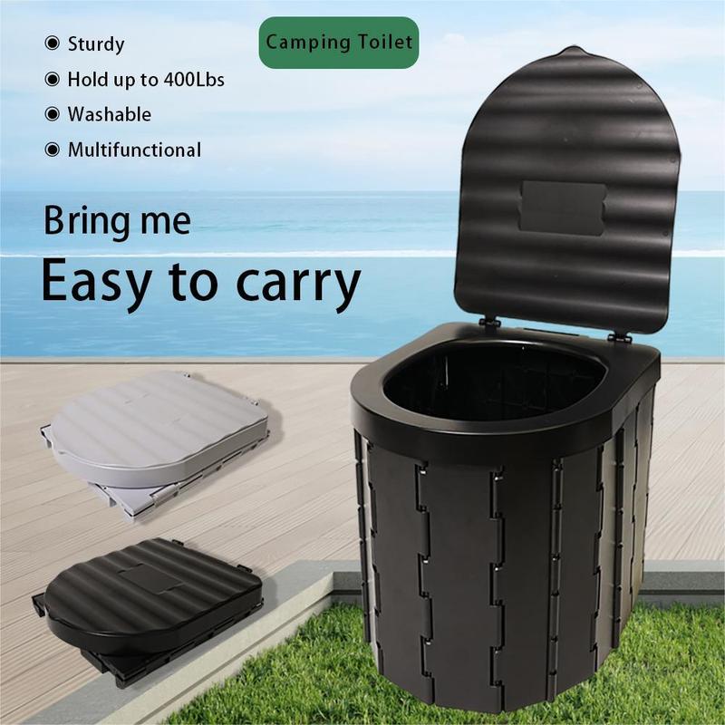 Folding Toilet (1 Count), Travel Car Accessories Portable Outdoor Camping Toilet, Car Stuff, Summer Gifts Self-driving Movable Toilet with 1 Count Carrying Bag and 12pcs Bin Bags, Bathroom Fixtures, Travel Essentials Tool, Bathroom Accessories