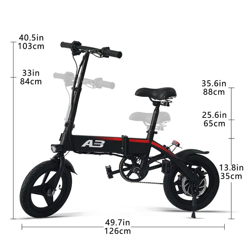 14inch Electric Bike, 20 mph, 30+ Mile Range, City Commuter E Bike, Built-in Removable Battery, 350 Watt Brushless Motor, 1Year Warranty