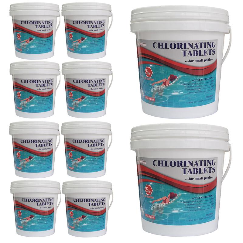 50LBS Alicacho 3'' Swimming Pool Chlorine Tablets, 90% Stabilized Available Chlorine Tabs for Pool, Hot Tubs, Spa(50 lbs,55 tablets)