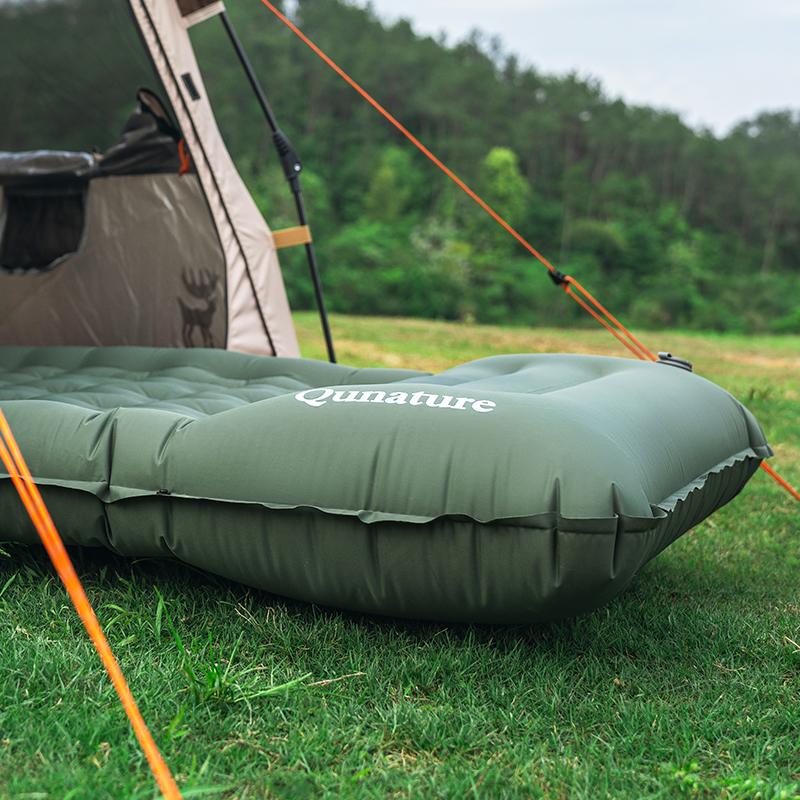 Camping Sleeping Pad Ultralight Inflator Camping Mat with Built-in Foot Pump & Pillow, Upgraded Compact Camping Air Mattress for Camping, Backpacking, Hiking