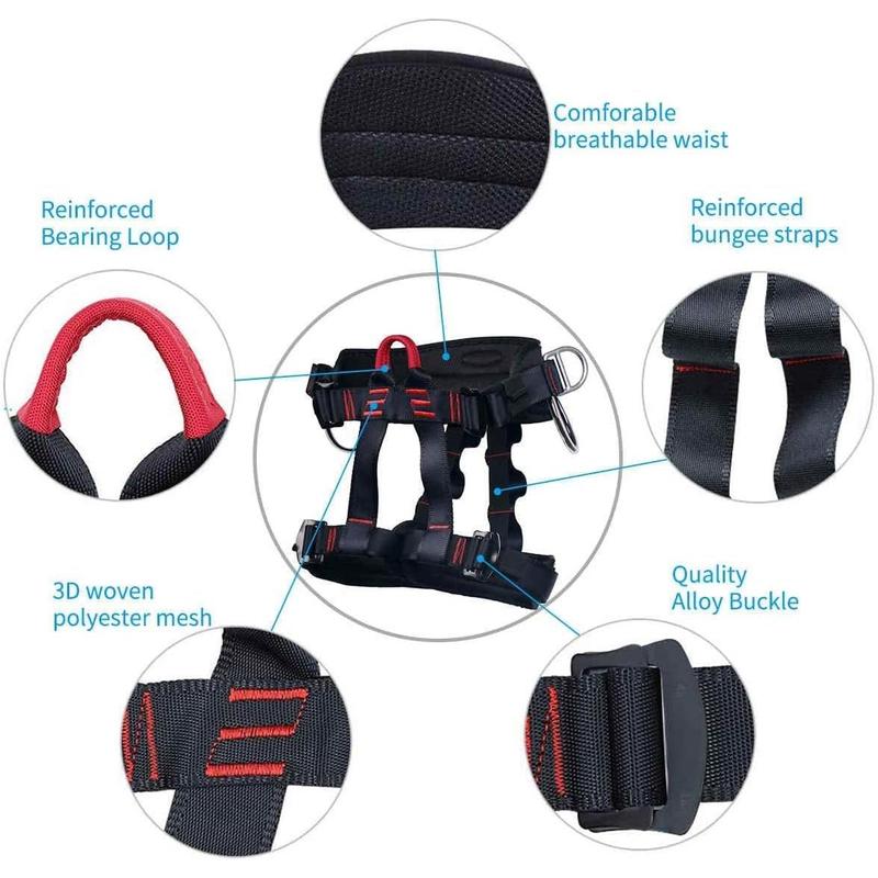 Climbing belts, Thicken Professional Large Size Safety Belt for Caving Rock Climbing Fire Rescuing Rappelling Tree and Outdoor Adventure Activities