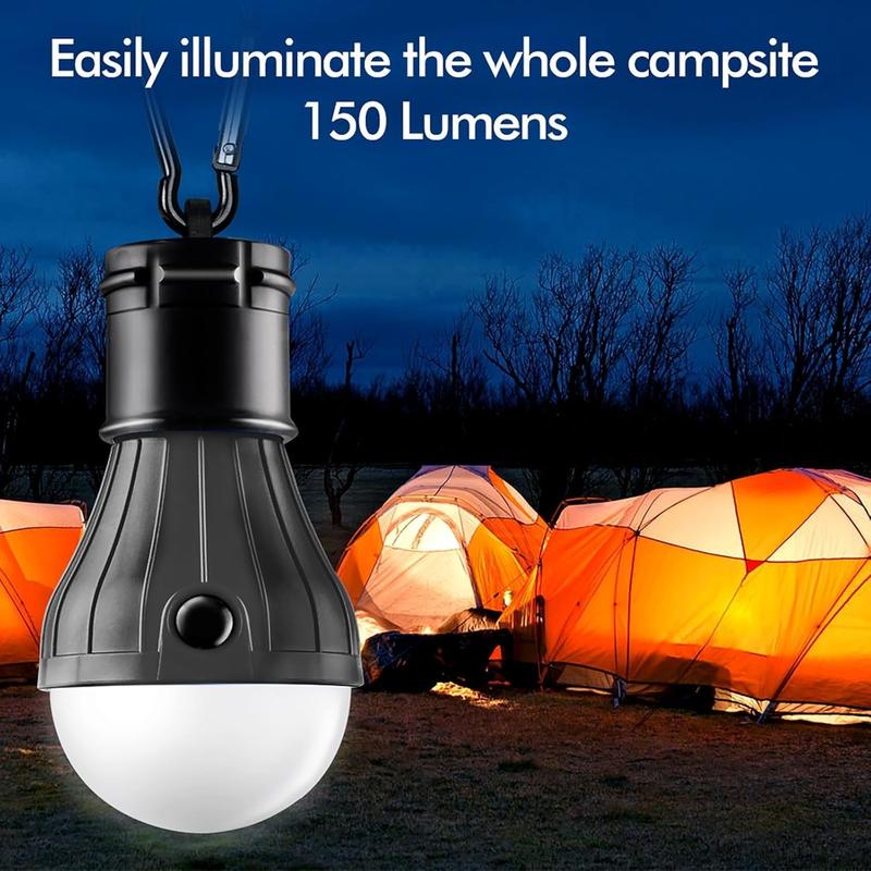 The Tent Lamp Portable LED Tent Lights 4 Packs Hook Hurricane Emergency Lights LED Camping Light Bulb Camping Tent Lantern Bulb Camping Equipment for Camping Hiking Backpacking Fishing Outage