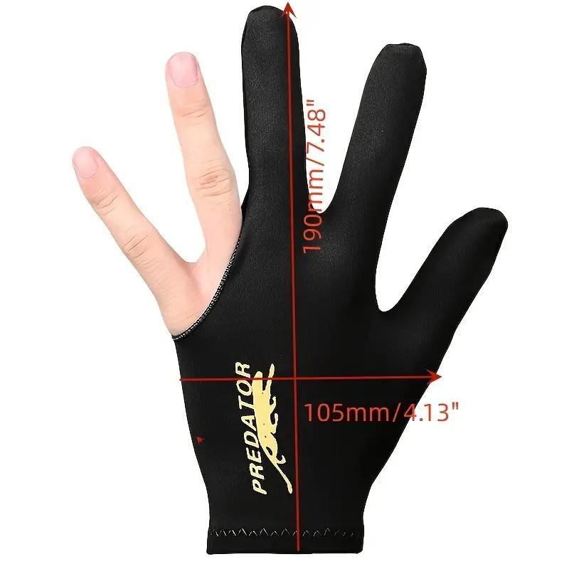 Left Hand Billiard Glove, 1 Count Three Finger Snooker and Pool Shooter Glove, Professional Billiards Accessories for Men & Women