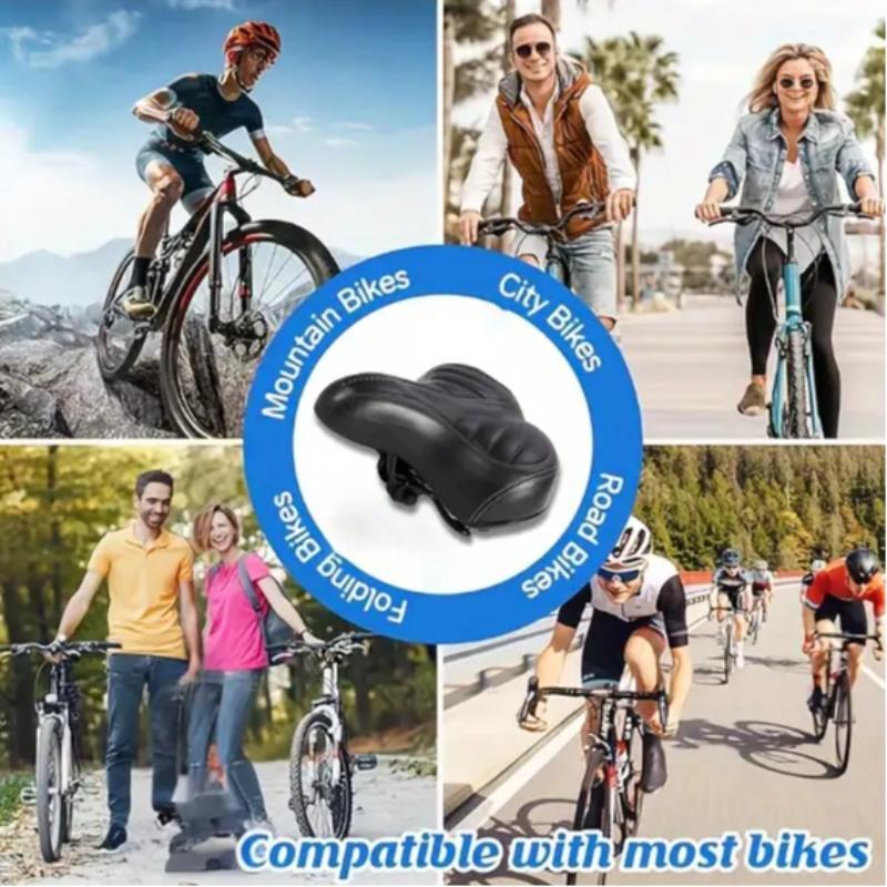 Bicycle Saddle, Comfortable Bicycle Seat, Wide Bicycle Seat, Universal Bicycle Replacement Saddle for Outdoor Cycling