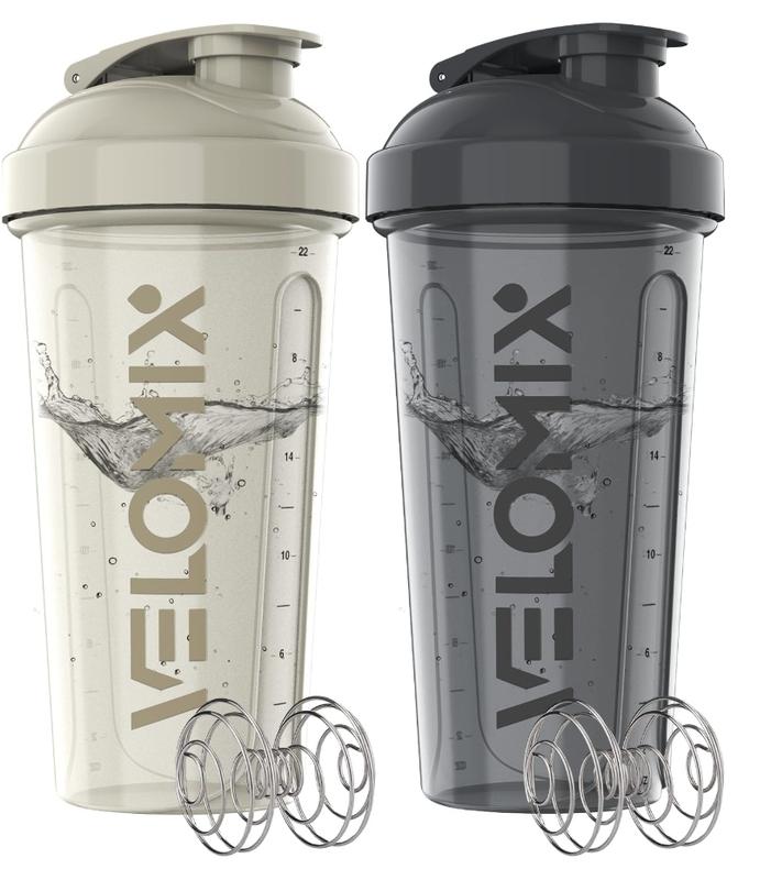 2 Pack- 28 oz Protein Shaker Bottles for Protein Mixes - 2x Wire Whisk | Leak Proof Shaker Cups for Protein Shakes | Protein Shaker Bottle Pack | Shakers for Protein Shakes-Black&Transparent