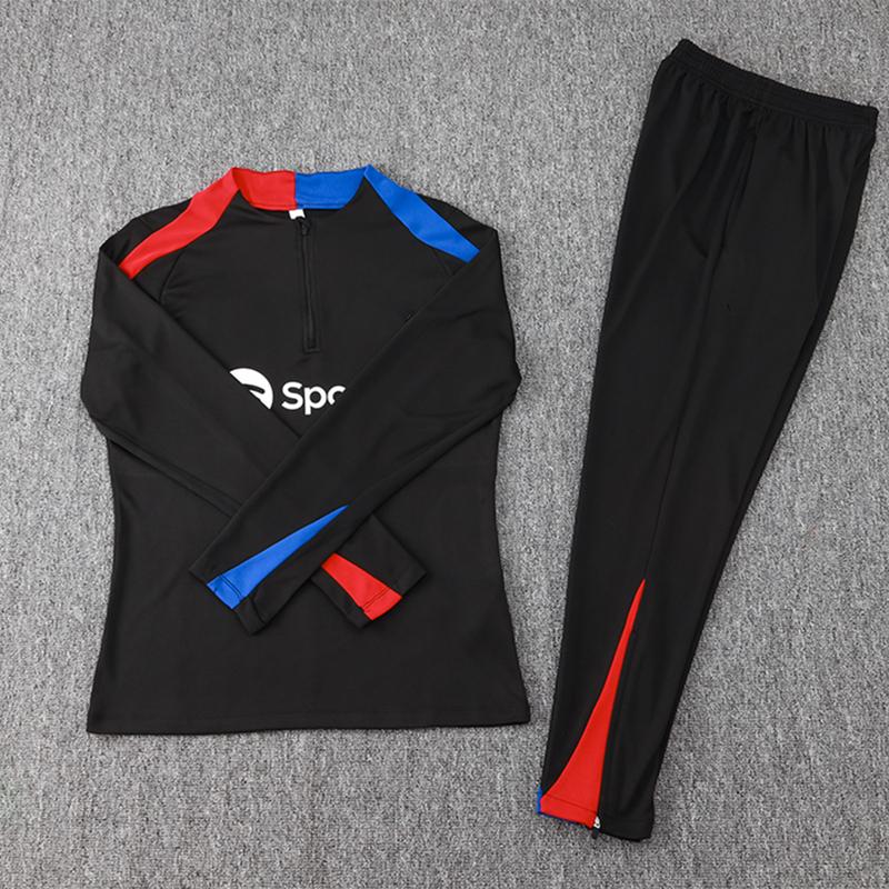 24-25 Football Jersey Long Sleeve High Quality Slim Fit Black Breathable Quick Drying Training Suit Set