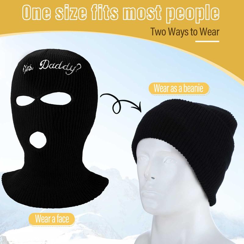 Letter Print Balaclava Hat, Full Face Cover, Windproof Balaclava Mask for Outdoor Cycling & Skiing