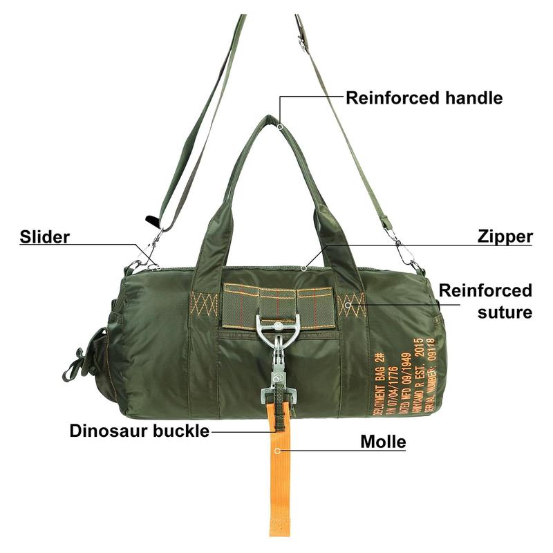 AIR FORCE Military Bag Parachute Buckles Hook Tactical Duffle for Military Camping Hunting Hiking Traveling GYM