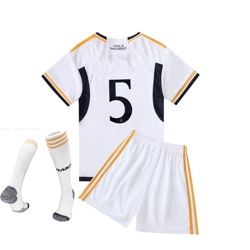 2023 24 No.5  Kids Soccer Jersey Socks Shorts Set Short Sleeve Boys Soccer Jerseys Youth Sizes jers y