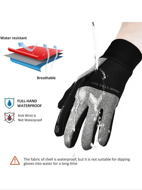 Winter Thermal Gloves, Glove Hiking, 1 Pair Men & Women Touch Screen Water Resistant Windproof Anti Slip Heated Glove, Hands Warm for Hiking Driving Running Bike Cycling, Outdoor Accessories