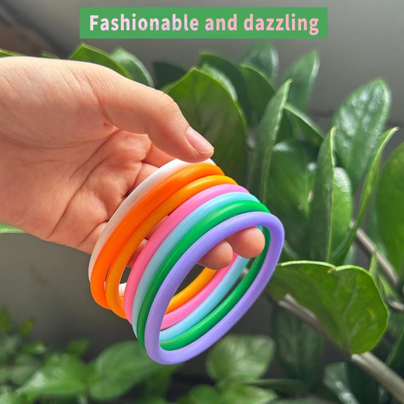 Silicone Sports Wristband, 8 Counts set Fashionable and Dazzling Sports Silicone Bracelet, Sports Accessories for Women & Men, Gym Accessories