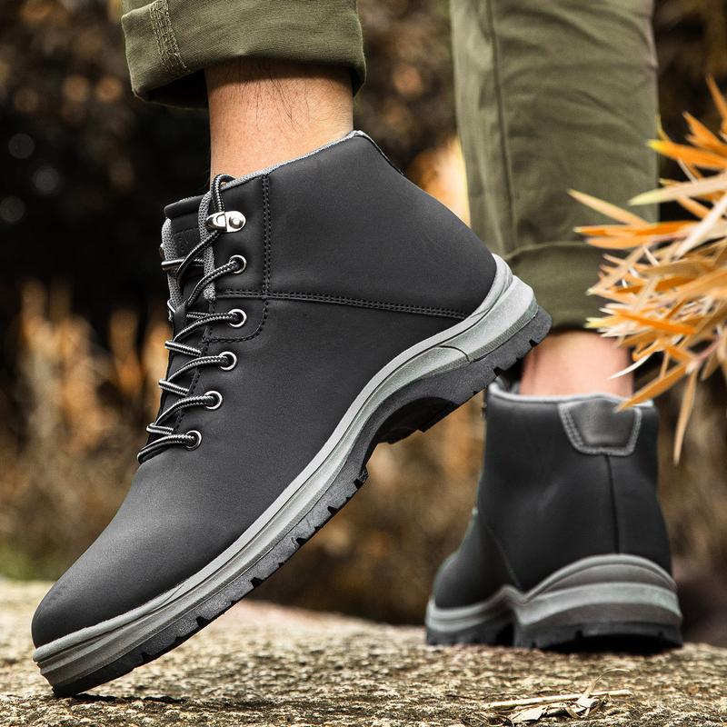 Mens Lightweight Hiking Boots Mid Ankle Work Casual Comfortable Hiker Trekking Outdoor Boots Anti Slip Hiking Shoes botas tactic