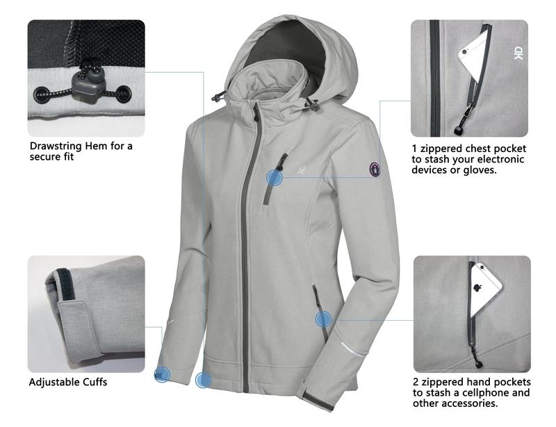 Little Donkey Andy Women's Removable Hood Softshell Ski Jacket