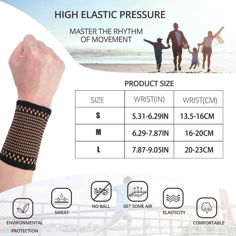 2pcs Wrist Compression Sleeve, Comfortable Breathable Wrist Support for Men Women Tennis, Sports, Fitness, Gym Accessories