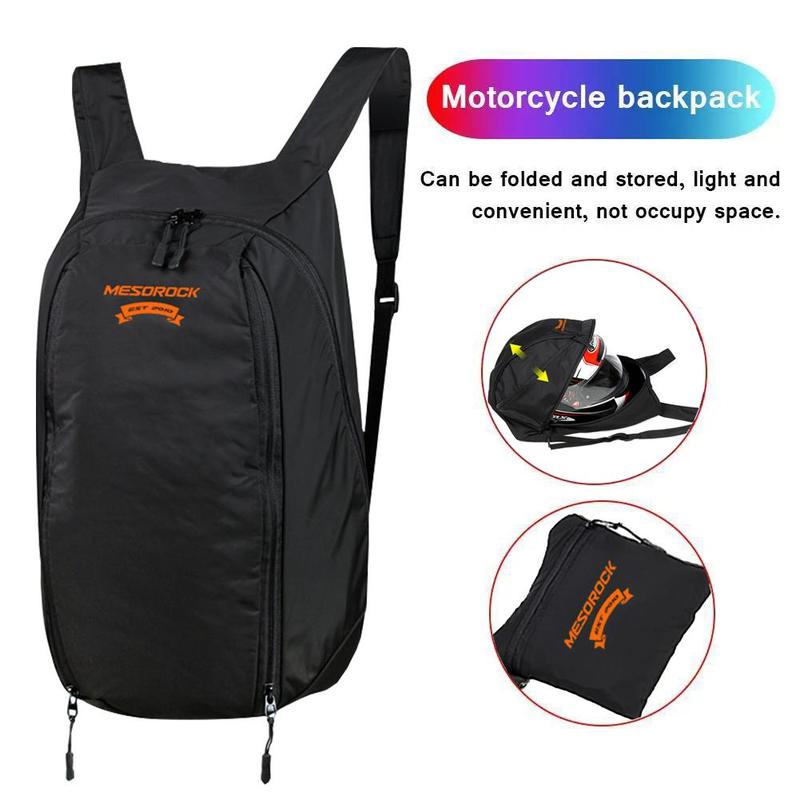 Compact Motorcycle Travel Backpack, Large Capacity Laptop Motorcycle Riding Bag, Expandable Helmet Backpack, Sports Storage Bag for Camping Hiking