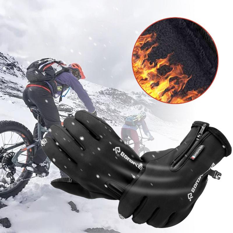 1pair Waterproof Winter Ski Gloves For Men, Thermal Touch Screen, Cold Weather Gloves For Snow, Motorcycle, And Outdoor Activities