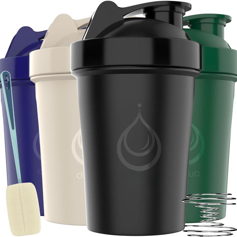 4 PACK, 20 oz Shaker Bottles for Protein Mixes |  & Dishwasher Safe | 4 small protein shaker bottle | Shaker Cups for protein shakes | Blender Shaker Bottle Pack