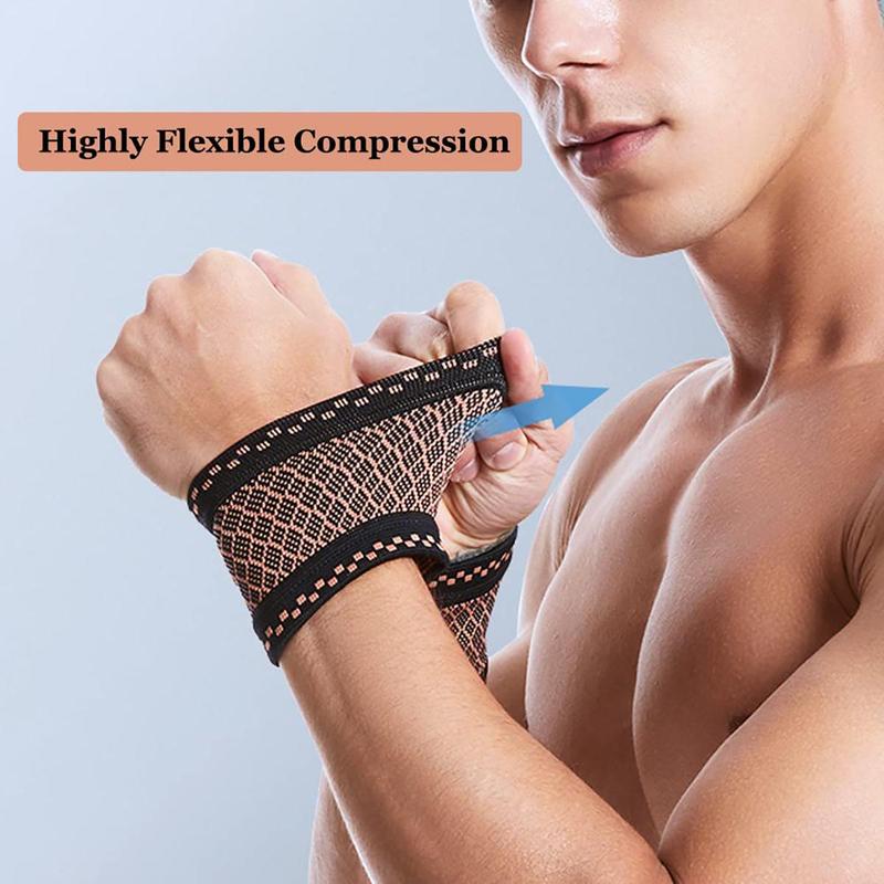 2pcs Wrist Compression Sleeve, Comfortable Breathable Wrist Support for Men Women Tennis, Sports, Fitness, Gym Accessories