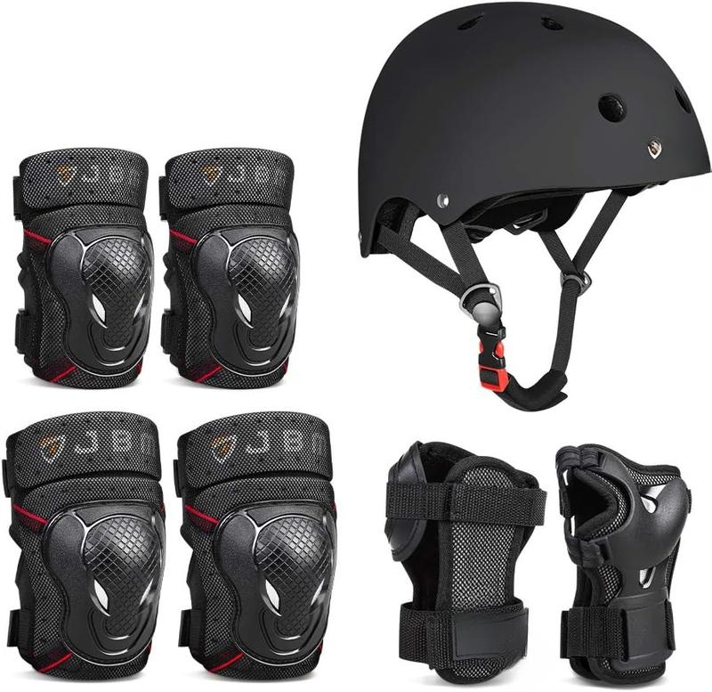 Adult & Kid Skating Protective Gear Set Sktaeboard Helmet Knee and Elbow Pads with Wrist Guards for Inline Roller Skating, Scooter, Skateboarding