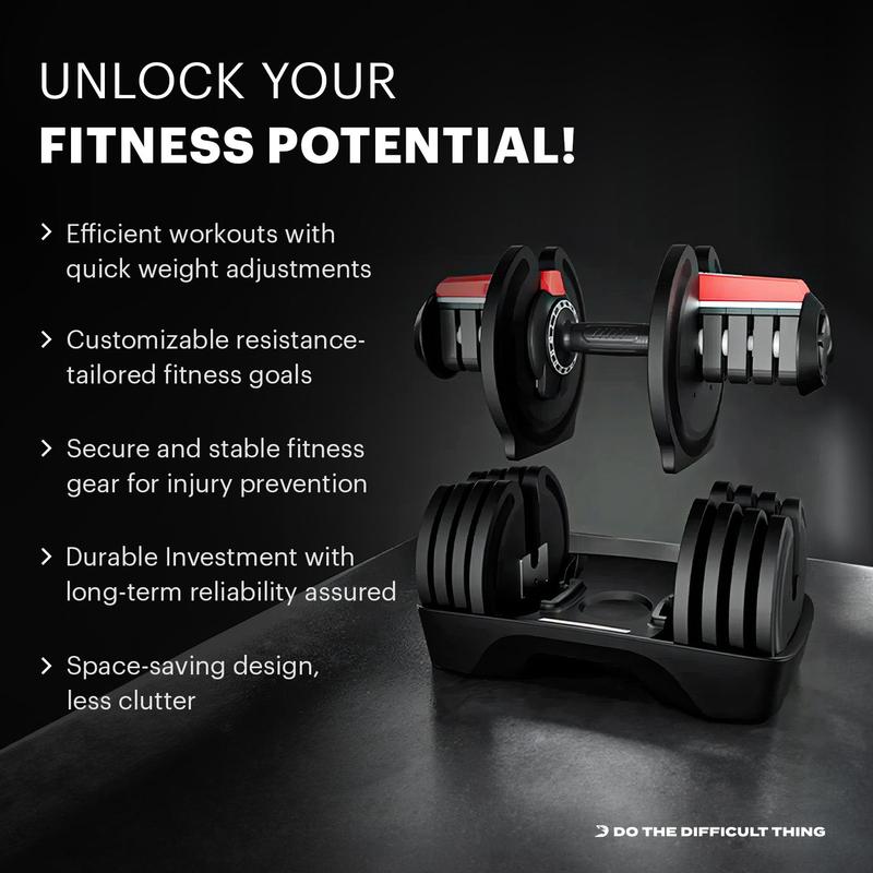 DMoose 90 lb Adjustable Dumbbell Set - Professional Weight Training for Fitness Equipment