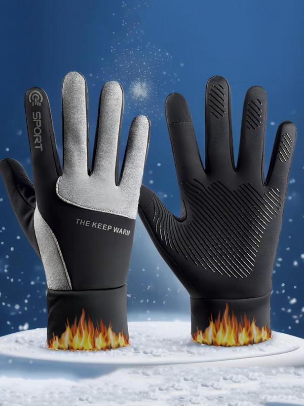 Winter Thermal Gloves, Glove Hiking, 1 Pair Men & Women Touch Screen Water Resistant Windproof Anti Slip Heated Glove, Hands Warm for Hiking Driving Running Bike Cycling, Outdoor Accessories