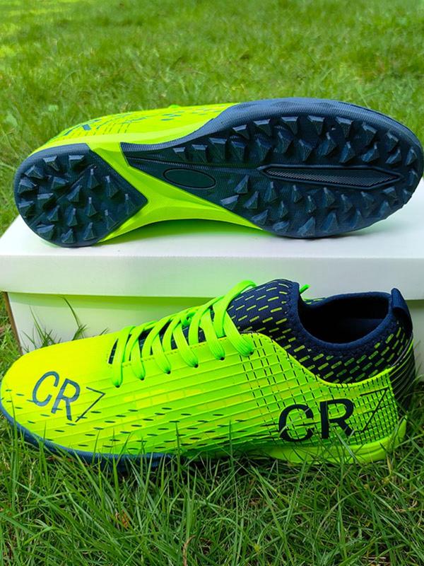 Men's Letter Print Lace Up Sports Soccer Shoes, Breathable Comfortable Sports Football Shoes, Professional Sports Football Cleats for All Seasons