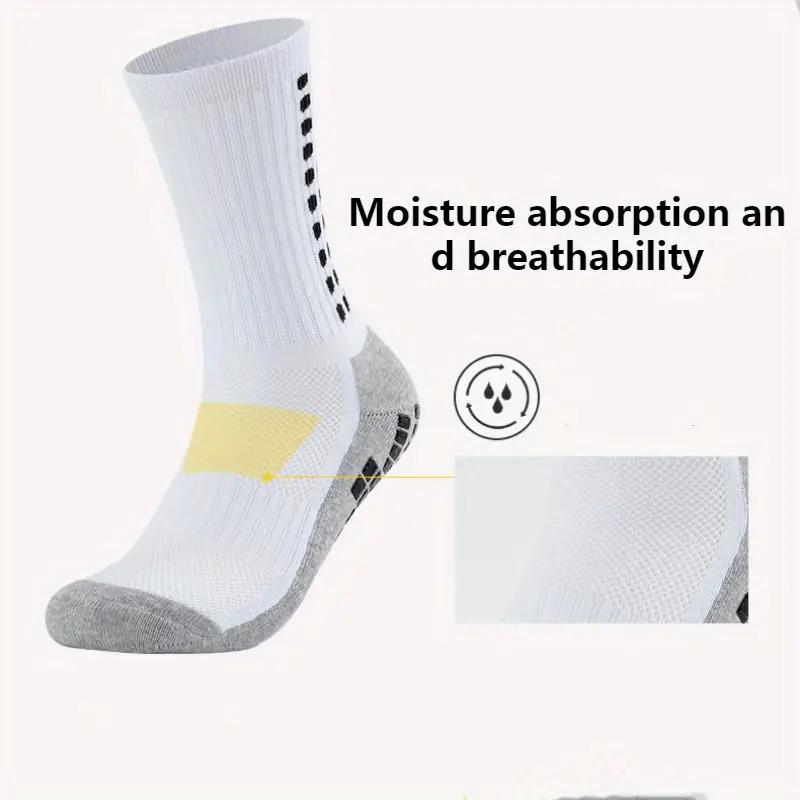 4 pairs of non-slip silicone bottomcalf mid-calf socks, men's women'ssweat-absorbing and breathablesoccer basketball outdoor sports socks socks