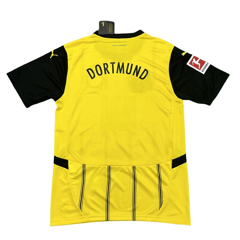 Puma 2425 BVB Borussia Dortmund Home Away Black and Yellow Stripes Vintage Short Sleeve Top Soccer Jerseys Quick Dry German Bundesliga