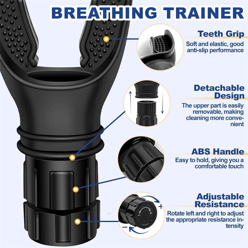 Portable Respiratory Trainer-Exercise Device. Respiratory Muscle Training |Improve Breathing Capacity | Easy to Clean| Adjustable Resistance, Adjustable to Different Fitness Needs