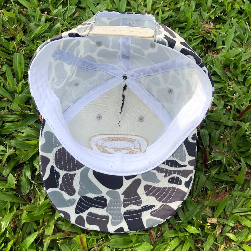 SOPYLA Hunting Patch Retro Camo Snapback Hat with Rope Brim – Perfect for Outdoor Adventures and Wildlife Enthusiasts