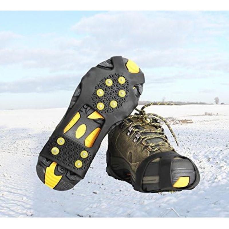 Ice Cleats, Ice Grippers Traction Cleats Shoes and Boots Rubber Snow Shoe Spikes Crampons with 10 Steel Studs Cleats Prevent Outdoor Activities from Wrestling