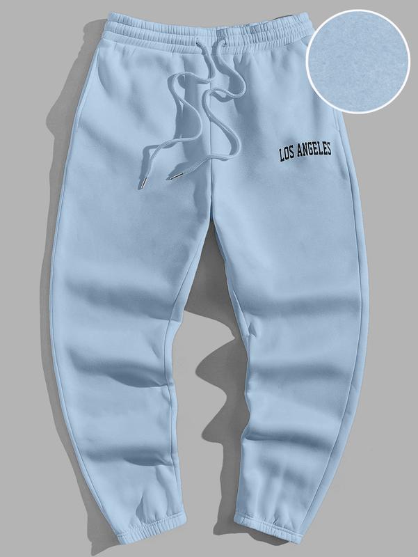 Letter Print Drawstring High Waisted Sweatpants Graphic Joggers Pants