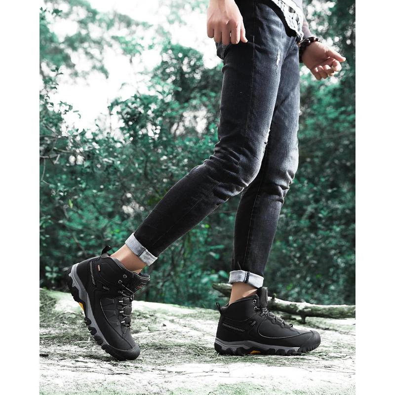 [tiktok New store special offer]Casual Sports Shoes Warm Men's Winter Boots Snow Fur Edge Warm Short Boots Outdoor Non-slip Hiking Shoes Waterproof Shoes