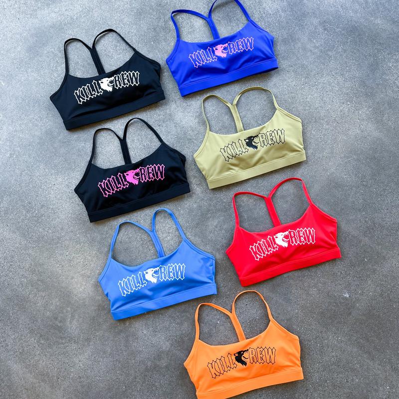 [Kill Crew] Classic Sports Bra - Blue   White, Womens, Gymwear, Comfortable