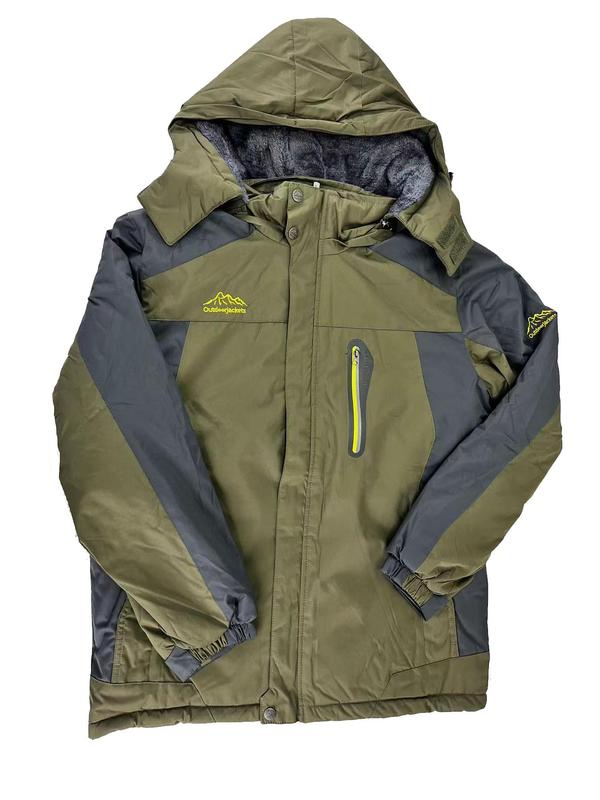 Men's Solid Color Drawstring Pocket Zipper Sports Thermal Lined Jacket, Casual Long Sleeve Button Outerwear for Fall & Winter, Men's Sportswear for Outdoor Activities