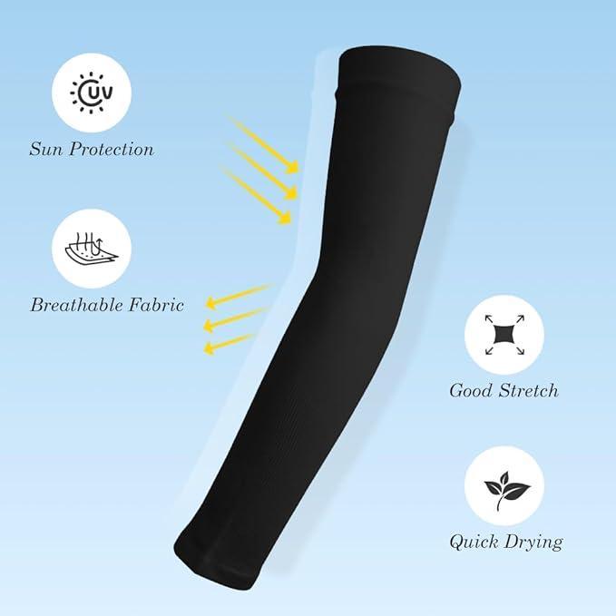 Cooling Arm Sleeves for Men & Women – Breathable, Moisture-Wicking Arm Sleeves for Women, Men