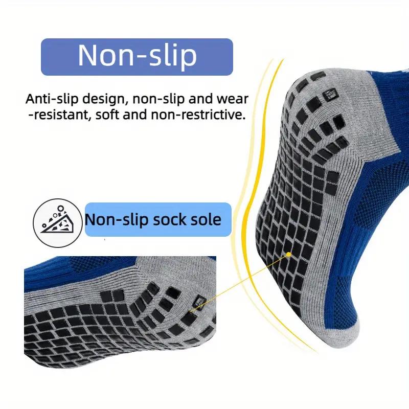 4 pairs of non-slip silicone bottomcalf mid-calf socks, men's women'ssweat-absorbing and breathablesoccer basketball outdoor sports socks socks