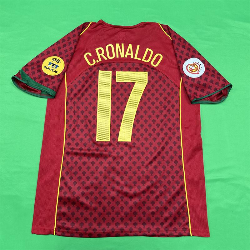 Nike Euro 2024 Portugal Home Cristiano Ronaldo NO.7 Red Short Sleeve Football Jersey