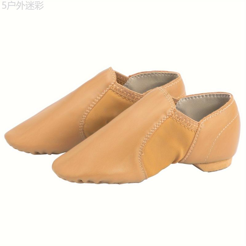 Dynadans Girl's Jazz Shoes With PU Uppers, Slip On Dance Shoes For Girls And Boys