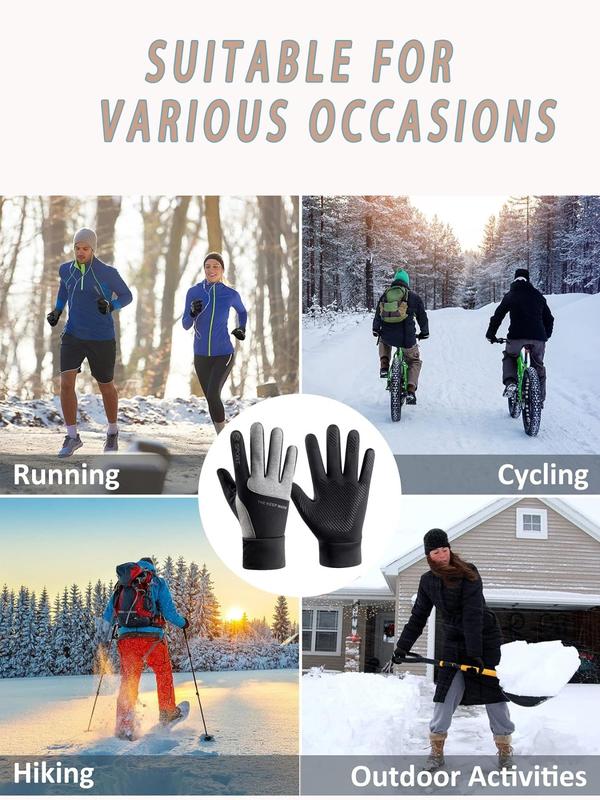 Winter Thermal Gloves, Glove Hiking, 1 Pair Men & Women Touch Screen Water Resistant Windproof Anti Slip Heated Glove, Hands Warm for Hiking Driving Running Bike Cycling, Outdoor Accessories