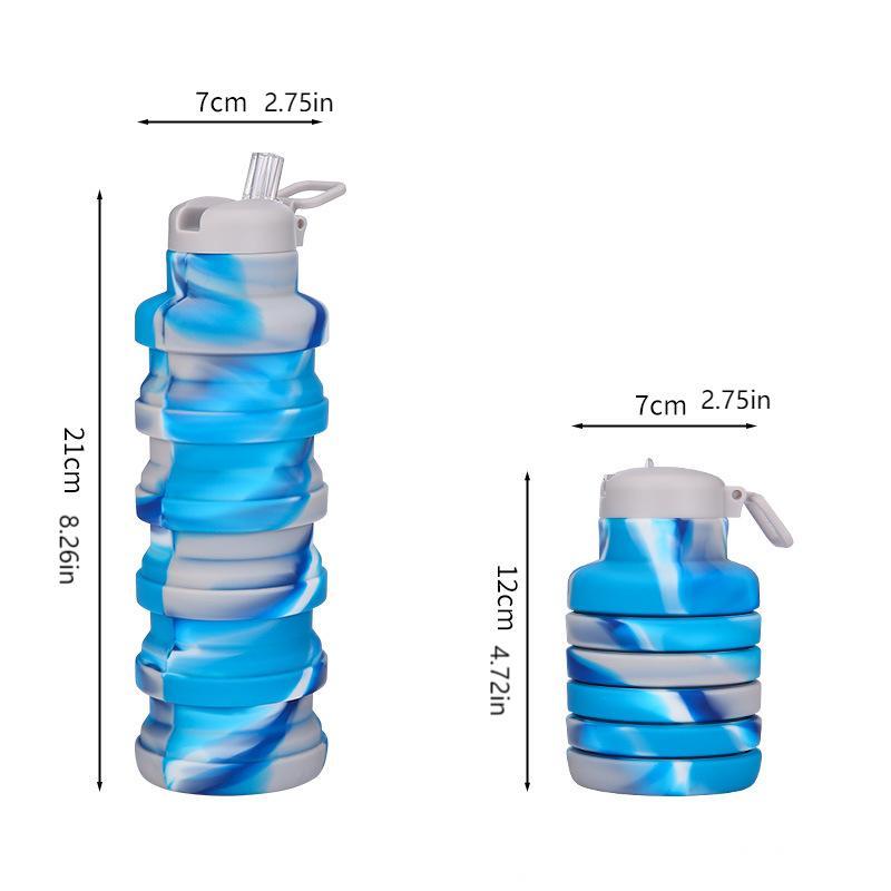 Collapsible Water Bottle, Creative Portable Sports Water Bottles, Silicone Drinking Bottle for Outdoor Sports