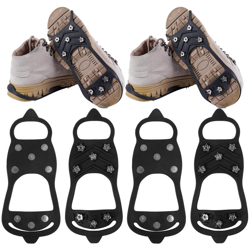 Product discount:2 Pairs Non Slip Gripper Spike Ice Traction Cleats Walk Traction Cleat Ice Snow Grips for Shoes, Boot with 5 Steel StudsCrampons