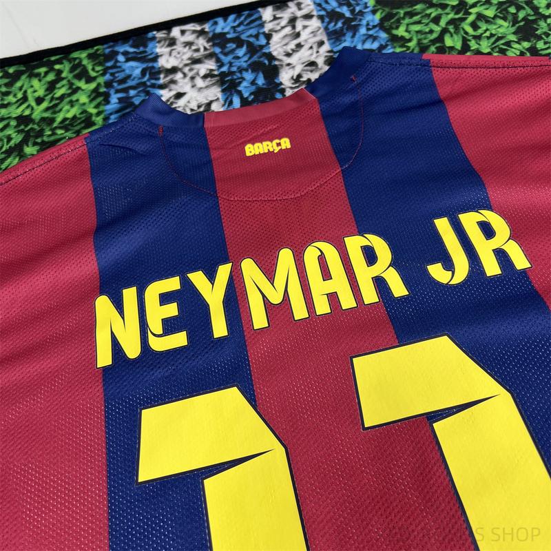 NIKE 14 15 Barcelona Home Vintage Jersey No. 11 Neymar Jr  Short Soccer Jersey