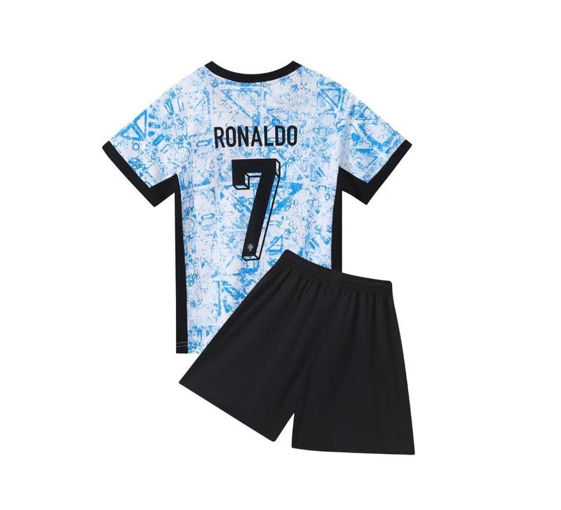 Portugal Home No. 7 New Ronaldo for Kids Boys Girls Soccer Jerseys 2024 Shirt Short Sleeve Football Fans Gift