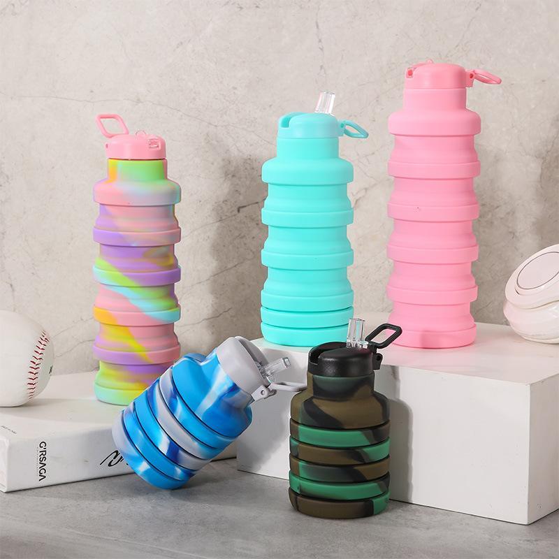 Collapsible Water Bottle, Creative Portable Sports Water Bottles, Silicone Drinking Bottle for Outdoor Sports