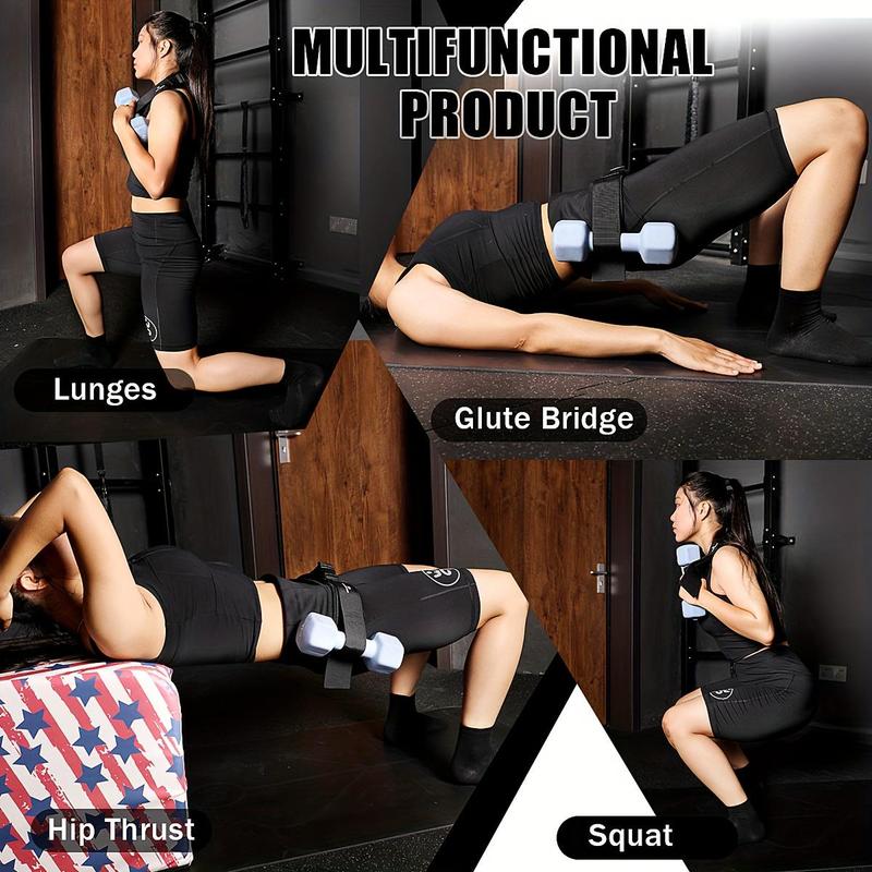 Hip Thrust Belt, Hip Thrust Belt for Hip Thrust, Booty Belt for Hip Thrust, Use with Kettlebells, Plates, Dumbbells, Dumbbell Set, Suitable for Gym & Home Workouts