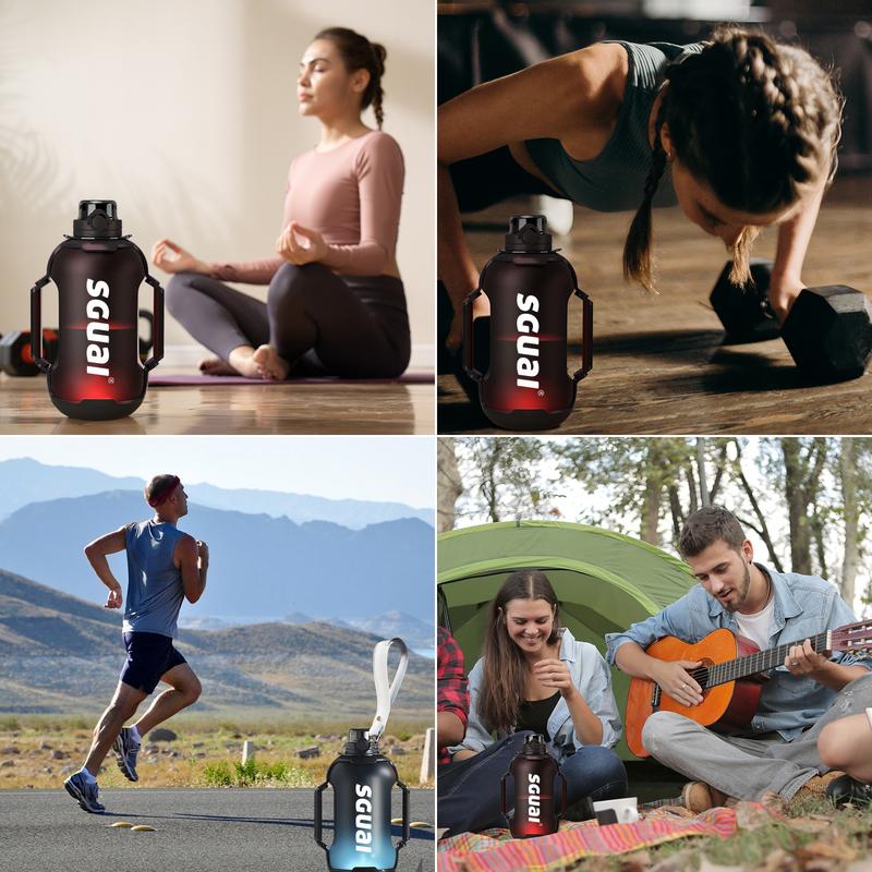 Sports Water ,Unique Smart Water ,Tritan bottel,Spout cover,Built-in straw,Dual-handle,Smart Water Cup with LED Light Diffrent color by APP Control, Smart Novelty Water Flask for Unique Presents,gift idea,44oz,christmas gift,Portable Washable Mug Reusable