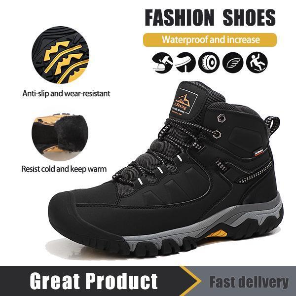 [tiktok New store special offer]Casual Sports Shoes Warm Men's Winter Boots Snow Fur Edge Warm Short Boots Outdoor Non-slip Hiking Shoes Waterproof Shoes