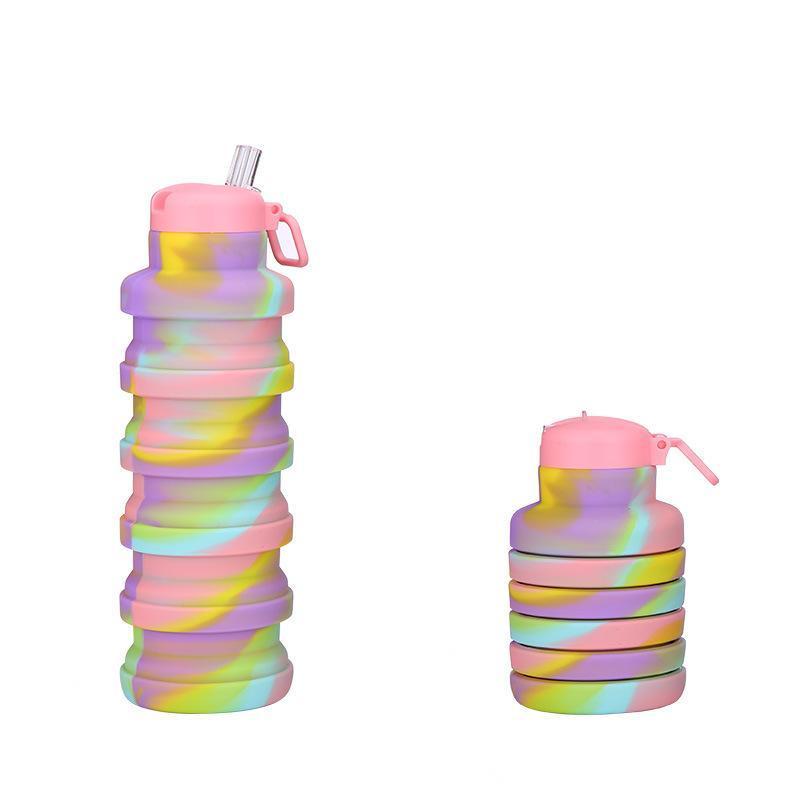 Collapsible Water Bottle, Creative Portable Sports Water Bottles, Silicone Drinking Bottle for Outdoor Sports