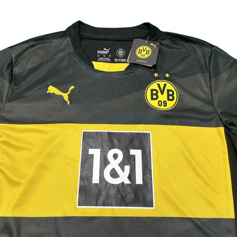 Puma 2425 BVB Borussia Dortmund Home Away Black and Yellow Stripes Vintage Short Sleeve Top Soccer Jerseys Quick Dry German Bundesliga